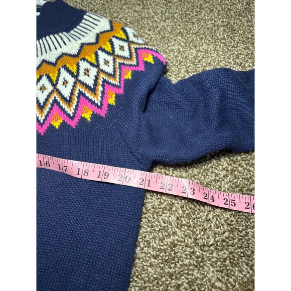 Old Navy Fair Isle Mock Neck Sweater Dress Womens Large Cozy Nordic Vermonte - Picture 5 of 8